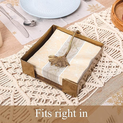 NIKKY HOME Farmhouse Napkin Holder, Rustic Tissue Dispenser, Flat Paper Hand Towel Caddy, Vintage Cooktail Napkin Tray Decor for Kitchen, Countertop, Dining Table, Restaurant, Outdoor - Bronze