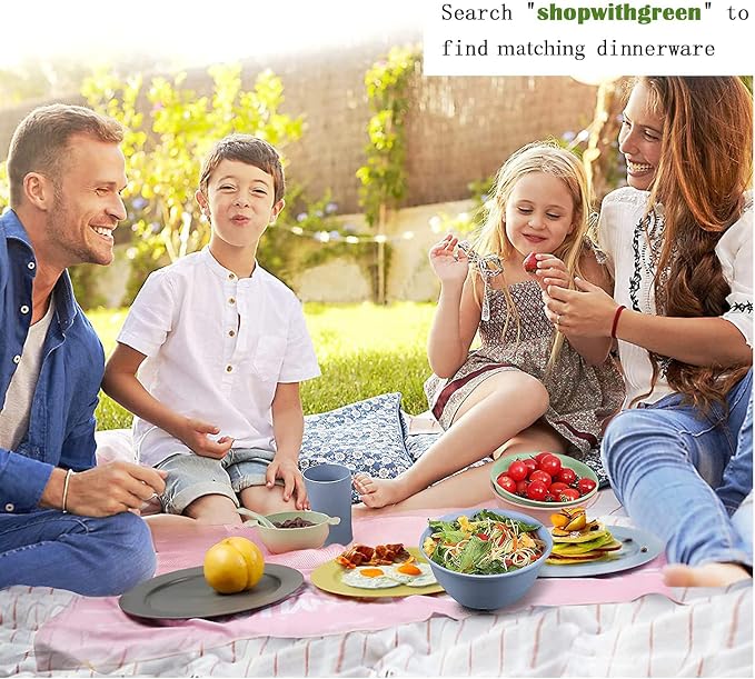 shopwithgreen 10 Inch Wheat Straw Dinner Plates, 6 Pack Unbreakable Sturdy - Image 8