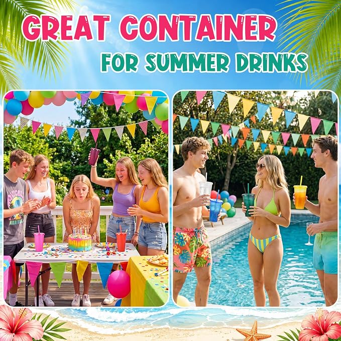 Honeydak 100 Pack Tumbler with Straw and Lid Bulk Cups - Image 5