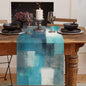 Emvency Table Runner, 13x60 Inch, Abstract Modern Farmhouse | Teal Grey Dining by Emvency