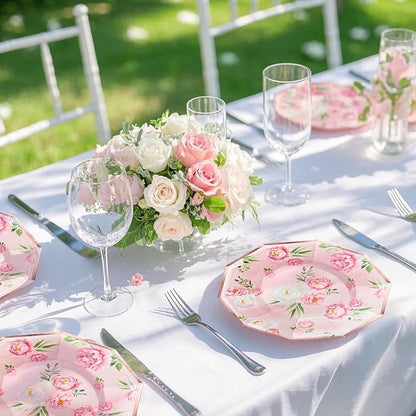WRAPAHOLIC 25Pcs Floral Paper Plates - Image 6