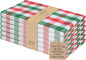 Urban Villa Cotton Dinner Napkins Set of 6, Highly Absorbent 20x20 Inches Premium Cloth Napkins Hotel Quality Reusable & Washable Table Dinner Napkins for Home & Weddings - Red/Green/White, Checks