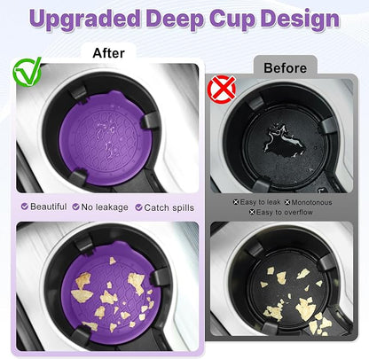 Car Cup Holder Coaster, Silicone Cup Holder Insert, Universal Non-Slip Cup - Image 2