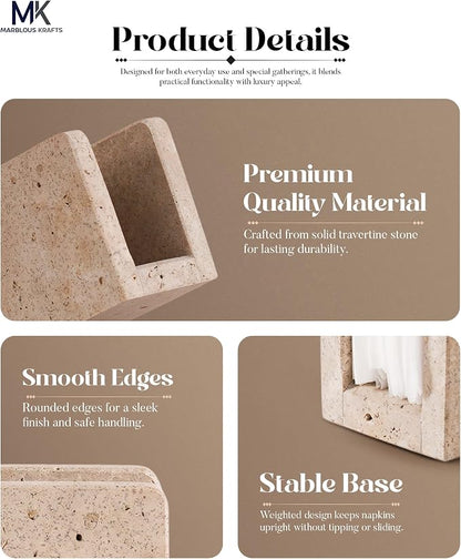 Travertine Mini Napkin Holder 3" x 4" Inch Serviette Holder - Image 5