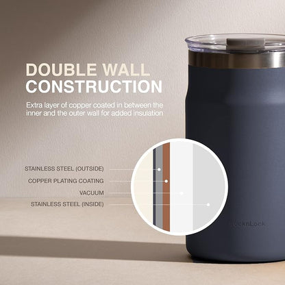 LocknLock Metro Mug, Premium 18/8 Stainless Steel Metal, Double Wall Insulated - Image 3