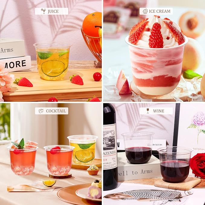 KesaPlan 50 Pcs 12oz Plastic Clear Cups, Disposable Wine Cocktail Glasses | - Image 4