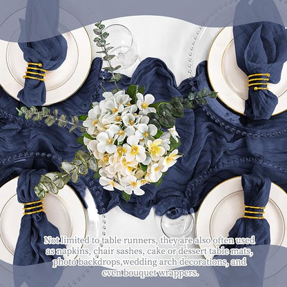 8 Pack Navy Blue Table Runner 17 x 108inch Cheesecloth Table Runner Boho Gauze - Image 7