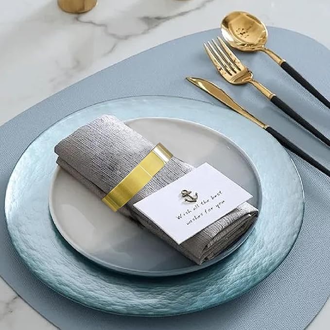 6PCS Gold Semicircle Napkin Rings, Metal Napkin Ring Holders Buckles, Modern - Image 4