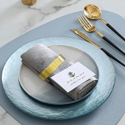 6PCS Gold Semicircle Napkin Rings, Metal Napkin Ring Holders Buckles, Modern - Image 4