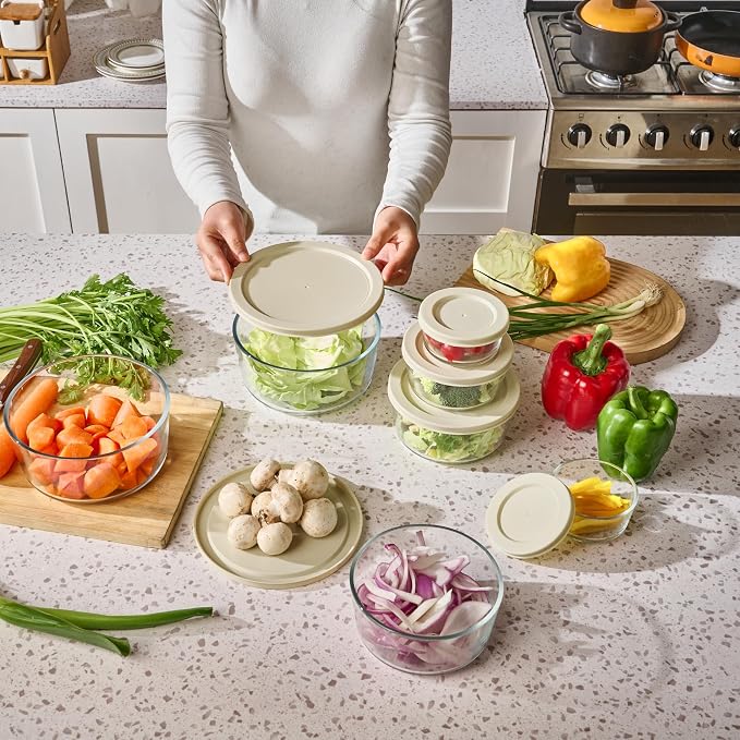 12-Piece Glass Food Storage Containers Set | 2-Cup, Leakproof | Microwave - Image 5