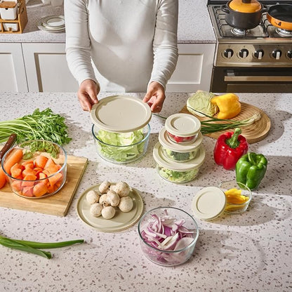 12-Piece Glass Food Storage Containers Set | 2-Cup, Leakproof | Microwave - Image 5