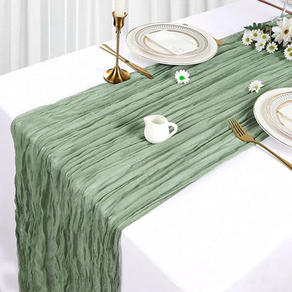 6 Pack Sage Green Cheesecloth Table Runner 10Ft Gauze Cheese Cloth Table Runner - Image 4