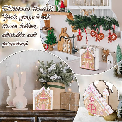 Christmas Napkin Holder for Tables Gingerbread House Napkin Holder Wooden Xmas - Image 6