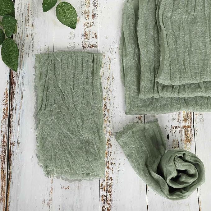 Efavormart 5 Pack 24"x19" Dusty Sage Matte Gauze Cheesecloth Napkins, Soft - Image 4