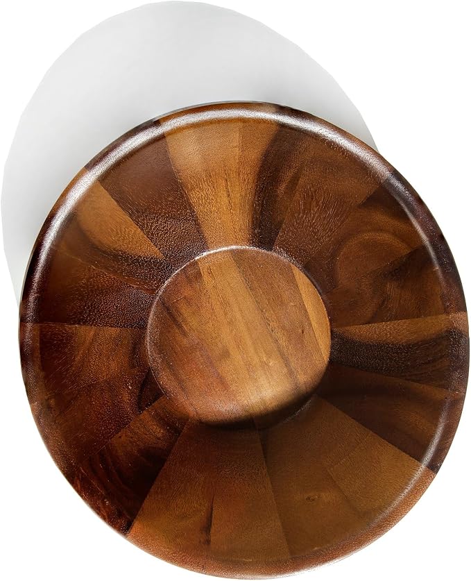 nambe Gourmet Harmony 3 Piece Wooden Salad Bowl Set | Big 12-Inch Salad Bowl - Image 4