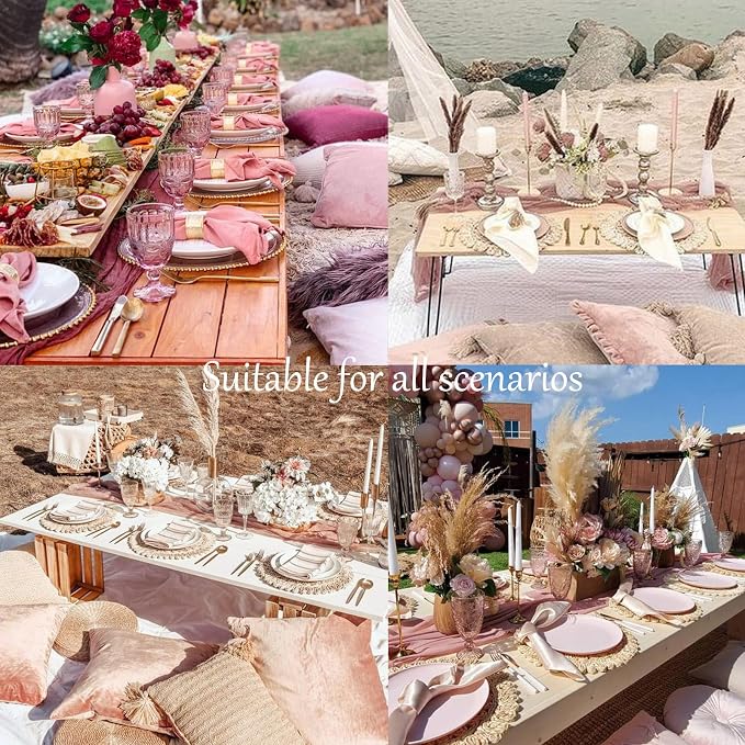Cheesecloth Table Runner Boho Table Runner 13.3FT Long Vintage Rustic Dusty - Image 6
