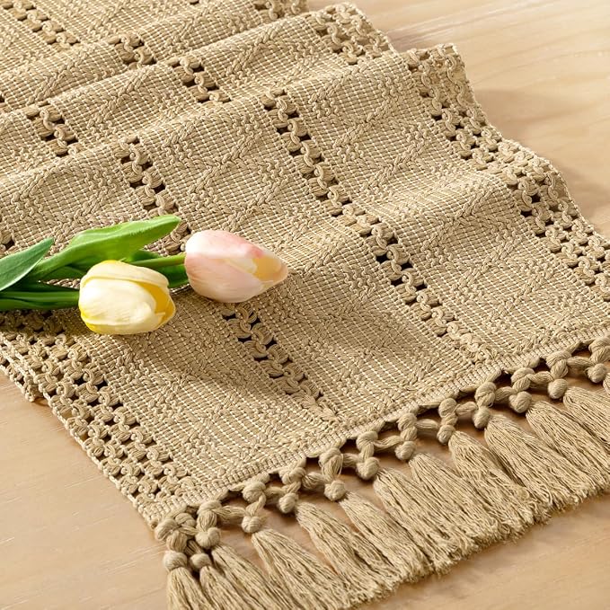 Boho Table Runner Summer Farmhouse Rustic Dining Dresser Scarf Home Decor | by Socomi
