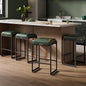 VASAGLE EKHO Collection - Bar Stools Set of 4, Counter Height Bar Stools, Synthetic Leather with Stitching, Mid-Century Modern Counter Stools, 26-Inch Tall, Kichen Home Bar Dining Room, Forest Green