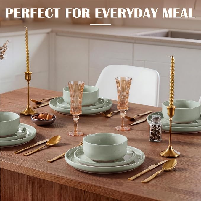 E-far Cereal Bowls Set of 4, 27oz Ceramic Deep Soup Bowls - Image 5