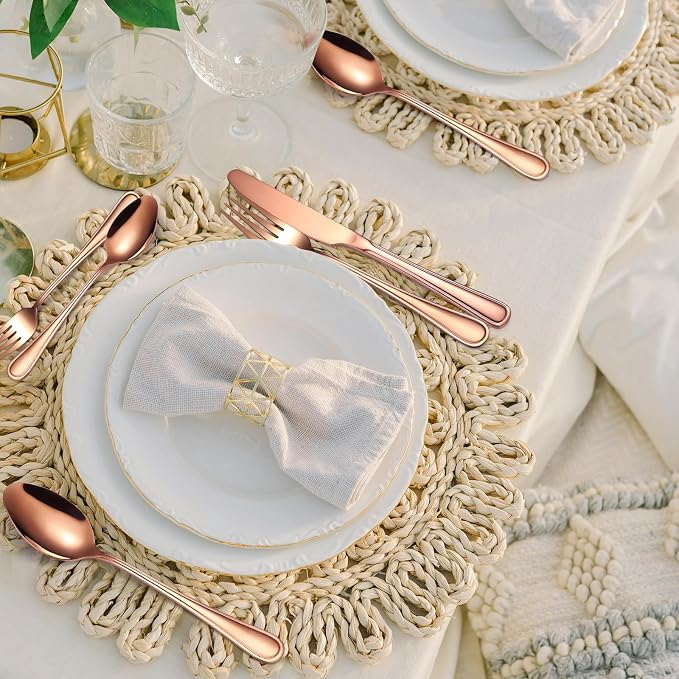 20 Pieces Rose Gold Flatware Set - Image 4