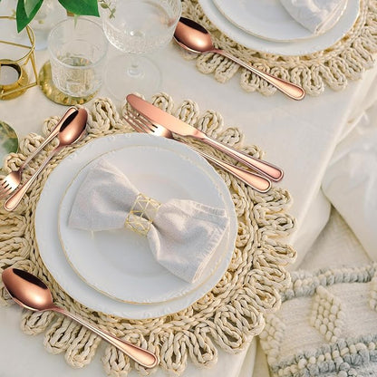 20 Pieces Rose Gold Flatware Set - Image 4