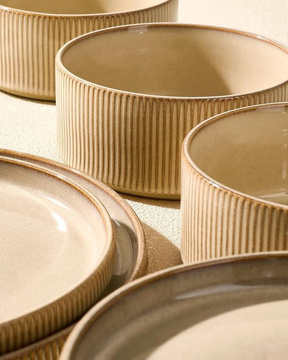 Stoneware Dinnerware Sets, Reactive Glaze Dishes Set - Image 6