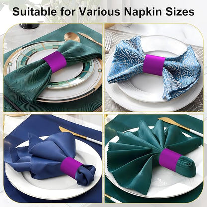Holiday Parties Napkin Rings Set of 100, 2 Colors in 1, Reusable Adjustable - Image 4
