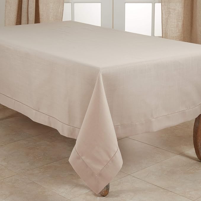 SARO LIFESTYLE Hemstitched Border Tablecloth - Image 3