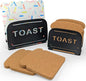 Mango Steam Napkin & Coaster Holder Set, For Home or Kitchen (Toaster, Black)