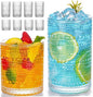 Hobnail Drinking Glasses Set of 8, 12 oz Highball Glasses & 10 oz Cocktail by VANKUTL