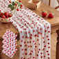 4 Pcs Strawberry Table Runners 29x70 Inch Strawberry Glitter Tulle Lace Table by Windkream
