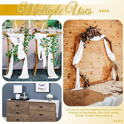 15 Pack White Table Runner 17 x 108inch Cheesecloth Table Runner Boho Gauze - Image 5