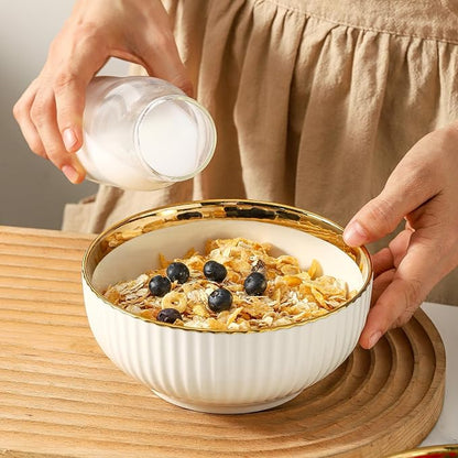 LETAOTAO Cereal Bowl Set of 4, Ceramic Cereal Bowls - Image 6