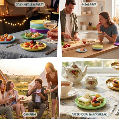 Mini Appetizer Plates 5.7-inch Wheat Straw Plates Set of 8 - Image 7