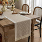 Coffee Geometric Linen Table Runner by UWWGKK