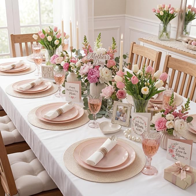 KIRE 350 PCS Pink Disposable Plates - Image 2