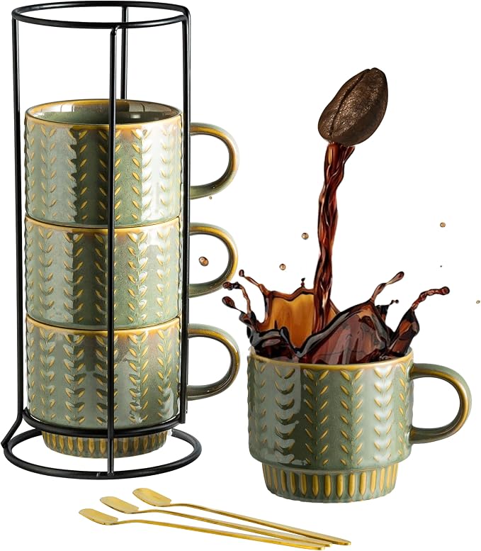 Miamolo Stackable Coffee Mugs Set of 4 by Miamolo