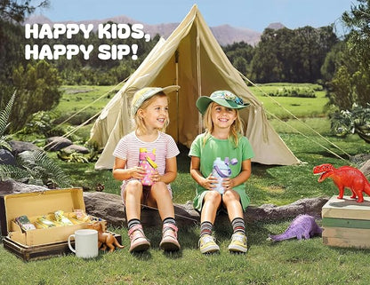 12 oz Kids Water Bottle for School: 2-in-1 Straw Spout Lid, Keep 24H Cold - Image 2