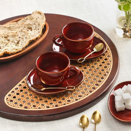 vicrays Ceramic Espresso Coffee Cups Set 4 oz Porcelain Espresso Cups - Image 6
