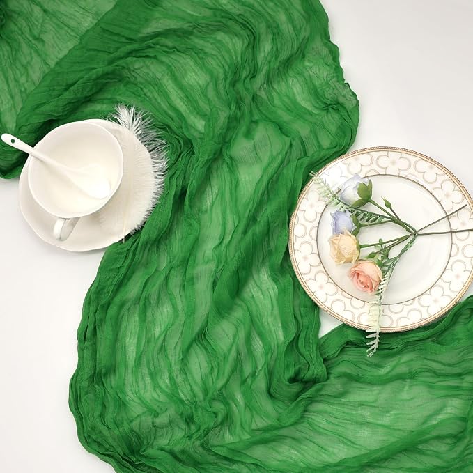 6 Pack Green Cheesecloth Table Runner 35 x 120 Inch | Boho Gauze Cheese Cloth - Image 6