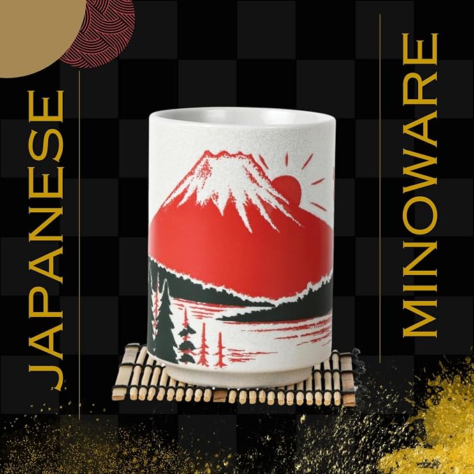 Japanese Tea Cups Sushi-Yunomi Mino Ware - Image 2