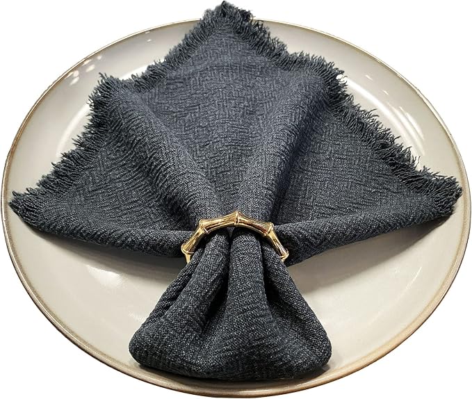 Napkin Rings Set of 6, Family Dinner, Thanksgiving, and Party by Kintyno