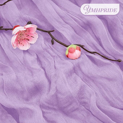 YMHPRIDE 12 Pack Cheesecloth Table Runner 35x120in Lavender Table Runner | Boho - Image 3