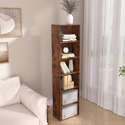 Wooden 6 Cube Storage Organizer, Vintage Brown 6 Cube Storage Shelf, 6 Tier Closet Organizers Storage Cubes Display Cubby, Versatile Cubes Open Bookshelf and Cubby Organizer for Any Space