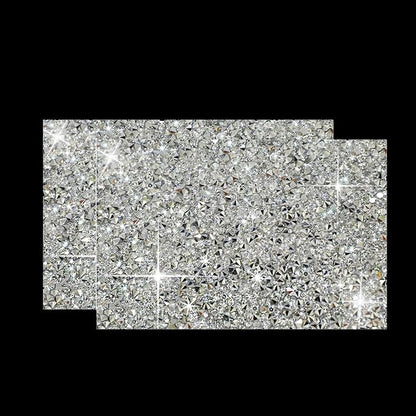 Silver Diamond Rhinestone Encrusted Square Placemats - Set of 2
