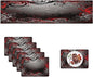 Mcalk Table Runner and Placemats Set of 6 Pieces,Mystic Gray Leaf Placemat,Cloth Place Mats Red Indoor for Kitchen,Washable Placemats Floral Print Linen Material for Dining Table