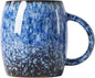 Sakura Blue Reactive Glaze Ceramic Coffee Mug - 14 oz Unique Mug by XIYUANJI