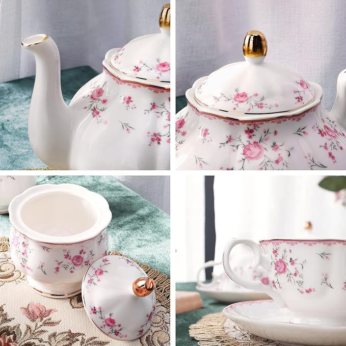 fanquare Vintage Porcelain Tea Set - Image 2