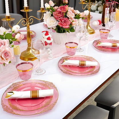 Bestluck 700PCS Burgundy Disposable Dinnerware - Image 7