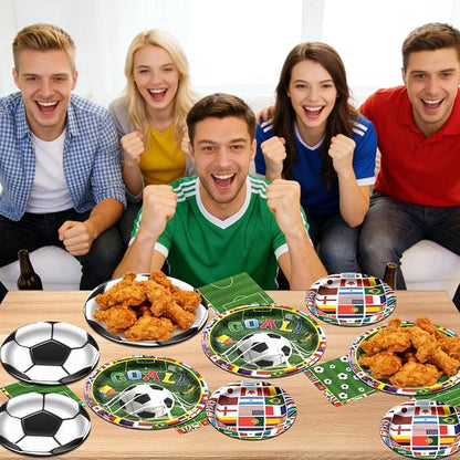 180pcs Soccer Plates and Napkins Party Supplies, Serves 60 | International - Image 5